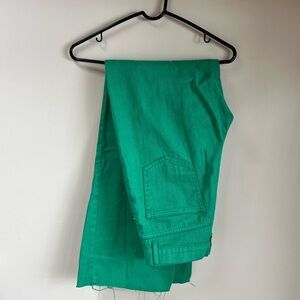 Emerald Green Denim Wide Legs